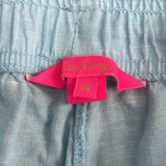 Lilly Pulitzer Taron Linen Pants Celestial Blue/Resort - Picture 4 of 6